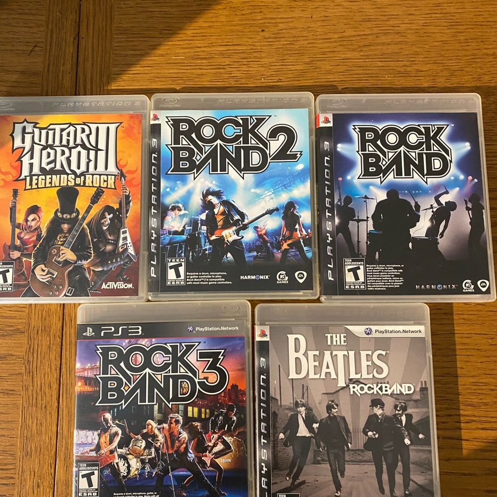 Sony Rock Band and Guitar Hero PS3 Game Set - Rare Rock Band 3
